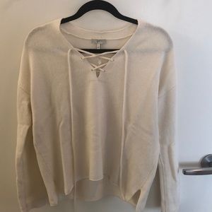 Joie Lace Up Cashmere Sweater